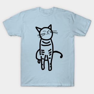 Cat Doodle with Thick Black Line T-Shirt